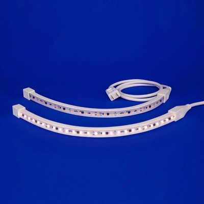 QTL&#39;s 120V LED strip for indoor/outdoor use, illuminating up to 100-foot runs. Options include direct hardwire or 2 prong plug. CCTs from 2400K to 3500K. 