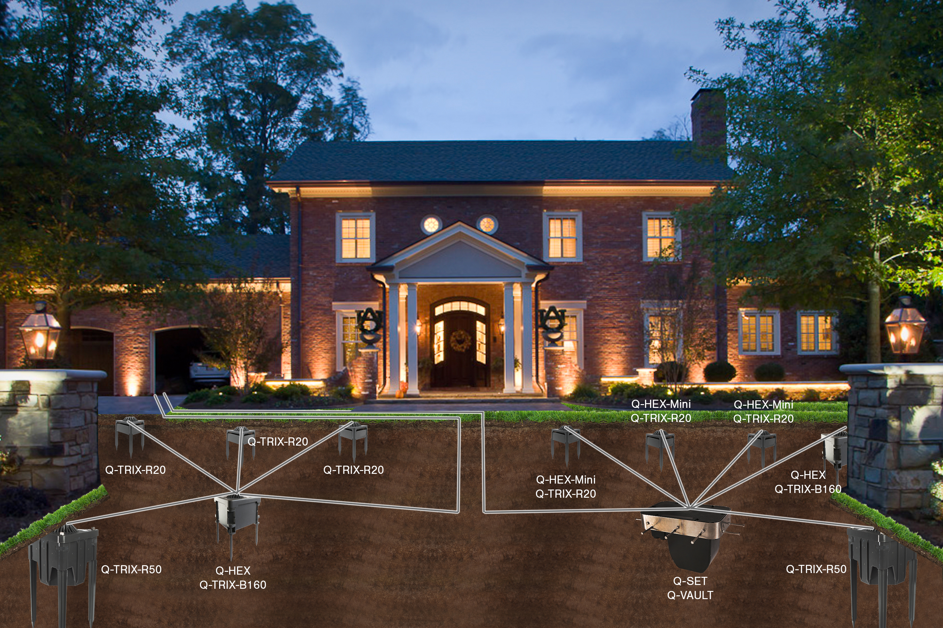 Landscape Lighting with QTL Power Supply Systems
