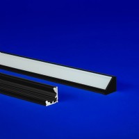 LED extrusion with a precise 45-degree angle for flush corner-fitting, ensuring a narrow light projection